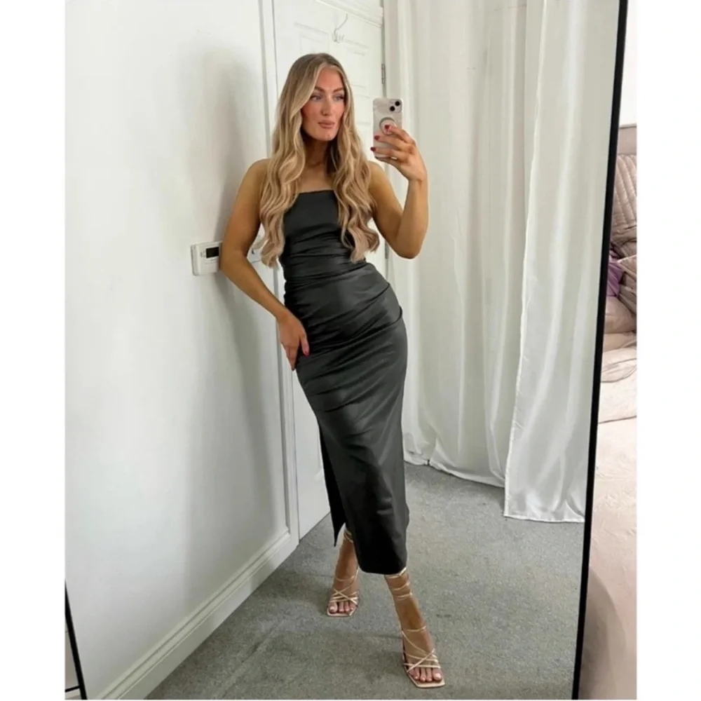Zara faux leather midi dress - Picture 10 of 16